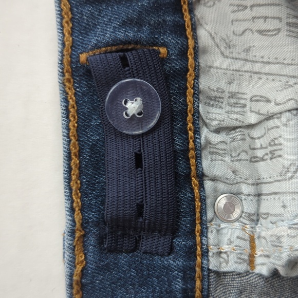 Thereabouts Adjustable Waist Straight Leg Denim Jeans 18 Blue Pockets Whiskering - Picture 7 of 16